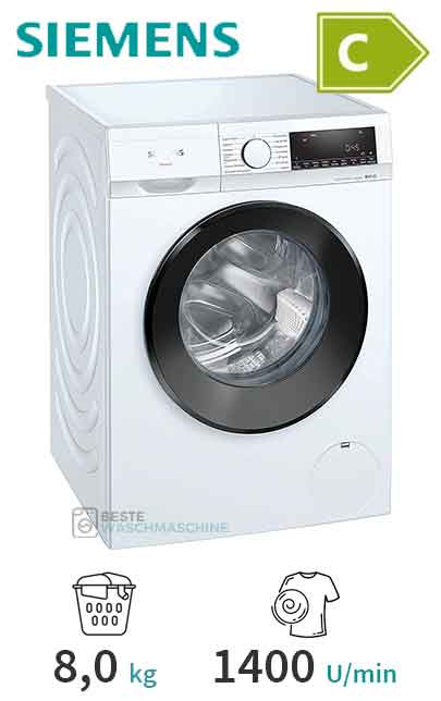 Siemens WM14NK20 iQ300 Waschmaschine 8kg C 1400 Umin Outdoor Programm varioSpeed Funktion Nachlegefunktion Energieklasse C